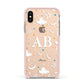 Astronomical Initials Apple iPhone Xs Impact Case Pink Edge on Gold Phone