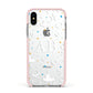 Astronomical Initials Apple iPhone Xs Impact Case Pink Edge on Silver Phone