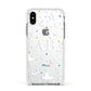 Astronomical Initials Apple iPhone Xs Impact Case White Edge on Silver Phone