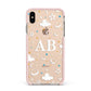 Astronomical Initials Apple iPhone Xs Max Impact Case Pink Edge on Gold Phone