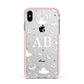 Astronomical Initials Apple iPhone Xs Max Impact Case Pink Edge on Silver Phone