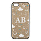 Astronomical Initials Gold Pebble Leather iPhone 5 Case