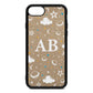 Astronomical Initials Gold Pebble Leather iPhone 8 Case