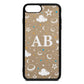 Astronomical Initials Gold Pebble Leather iPhone 8 Plus Case