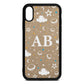 Astronomical Initials Gold Pebble Leather iPhone Xr Case