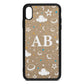 Astronomical Initials Gold Pebble Leather iPhone Xs Max Case