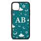 Astronomical Initials Green Pebble Leather iPhone 11 Pro Max Case