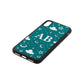 Astronomical Initials Green Pebble Leather iPhone Xs Case Side Angle