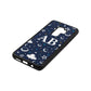 Astronomical Initials Navy Blue Pebble Leather Samsung S9 Plus Case Side Angle