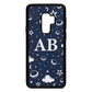 Astronomical Initials Navy Blue Pebble Leather Samsung S9 Plus Case
