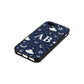 Astronomical Initials Navy Blue Pebble Leather iPhone 5 Case Side Angle