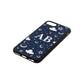 Astronomical Initials Navy Blue Pebble Leather iPhone 8 Case Side Angle