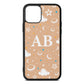 Astronomical Initials Nude Pebble Leather iPhone 11 Case