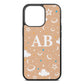 Astronomical Initials Nude Pebble Leather iPhone 13 Pro Case