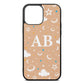 Astronomical Initials Nude Pebble Leather iPhone 13 Pro Max Case