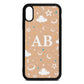 Astronomical Initials Nude Pebble Leather iPhone Xr Case