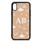 Astronomical Initials Nude Pebble Leather iPhone Xs Case