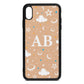 Astronomical Initials Nude Pebble Leather iPhone Xs Max Case