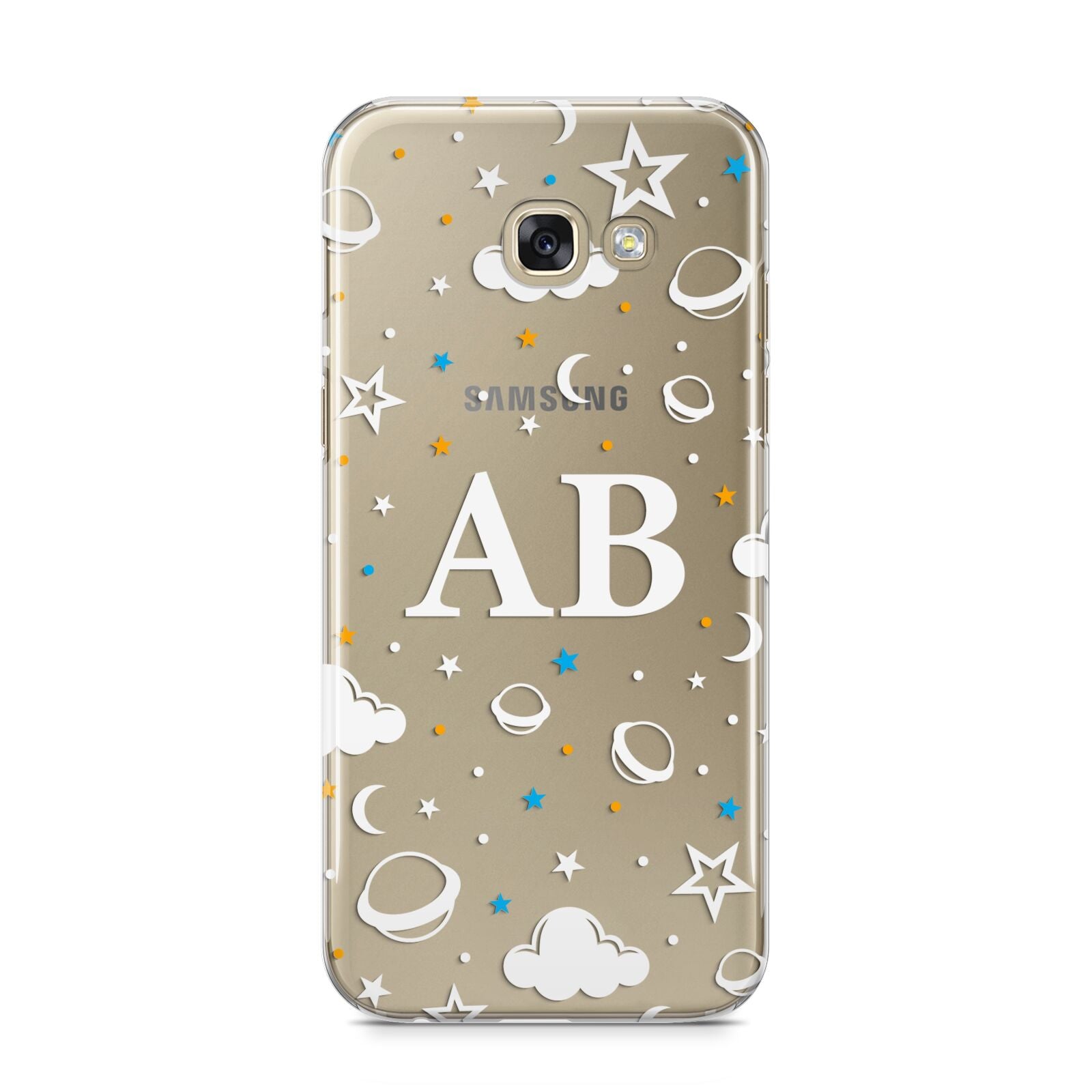 Astronomical Initials Samsung Galaxy A5 2017 Case on gold phone