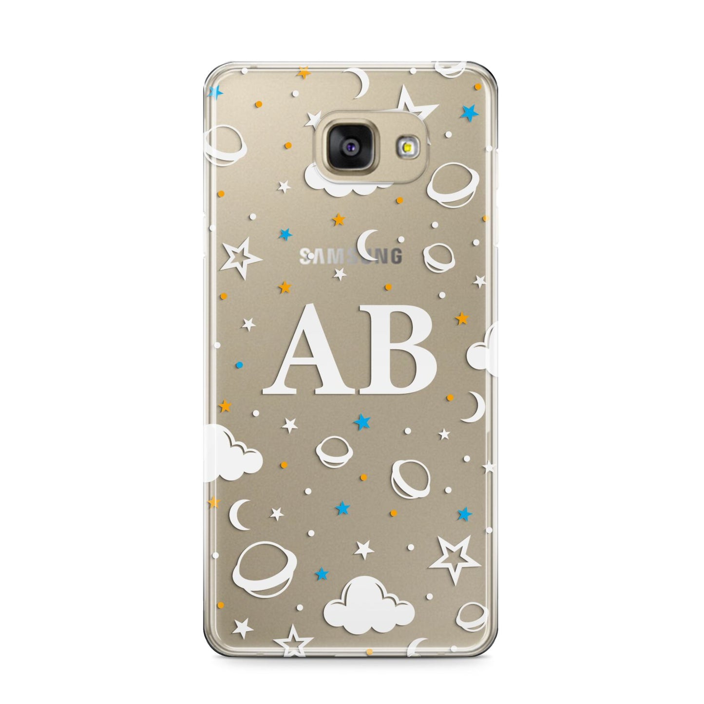Astronomical Initials Samsung Galaxy A9 2016 Case on gold phone