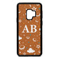 Astronomical Initials Tan Pebble Leather Samsung S9 Case