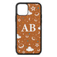 Astronomical Initials Tan Pebble Leather iPhone 11 Pro Case
