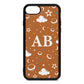 Astronomical Initials Tan Pebble Leather iPhone 8 Case