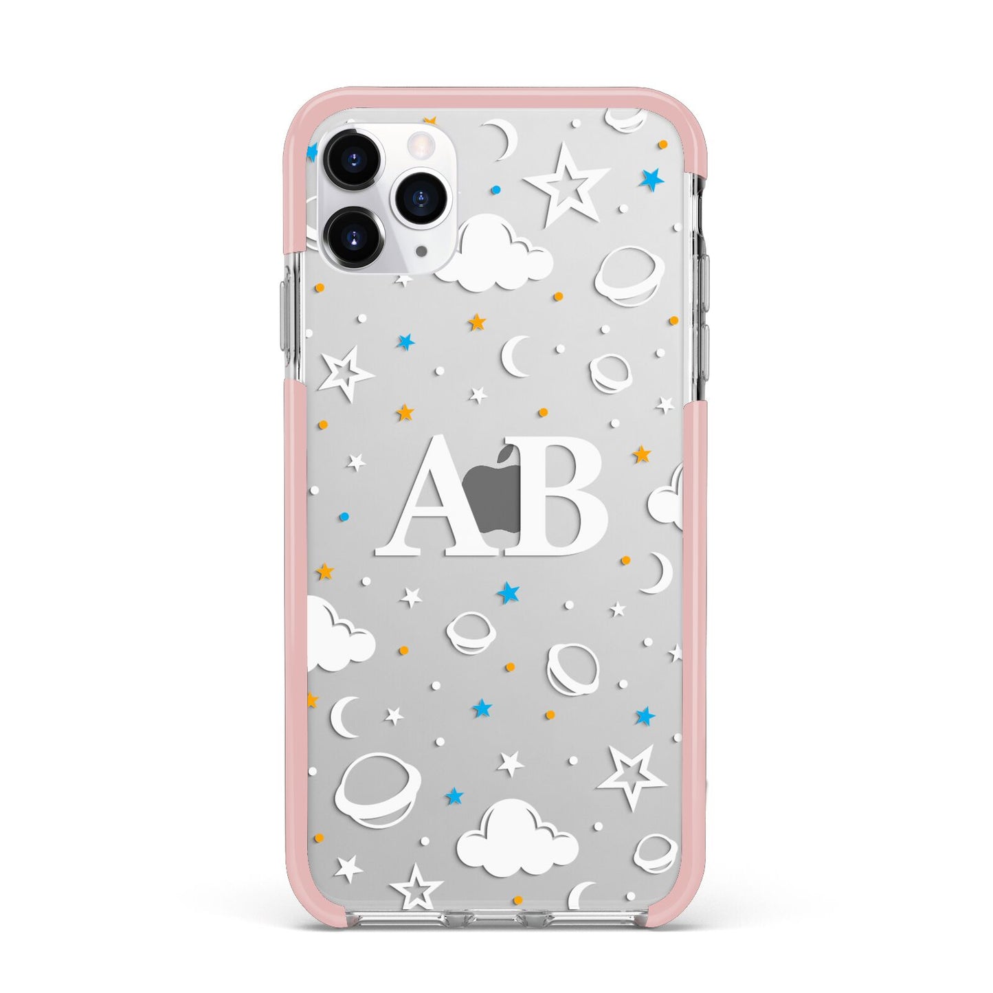Astronomical Initials iPhone 11 Pro Max Impact Pink Edge Case