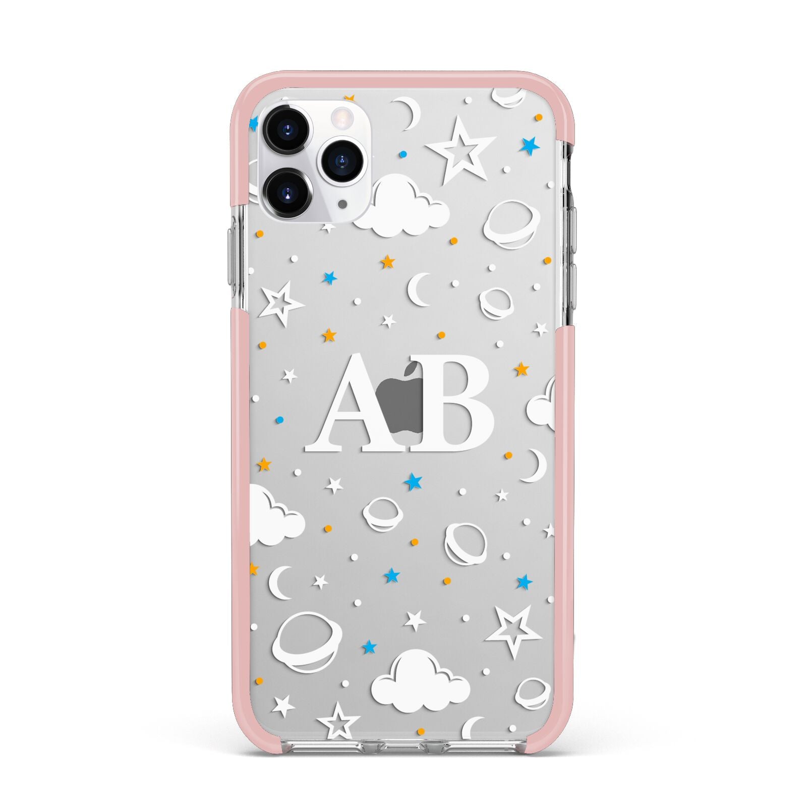 Astronomical Initials iPhone 11 Pro Max Impact Pink Edge Case
