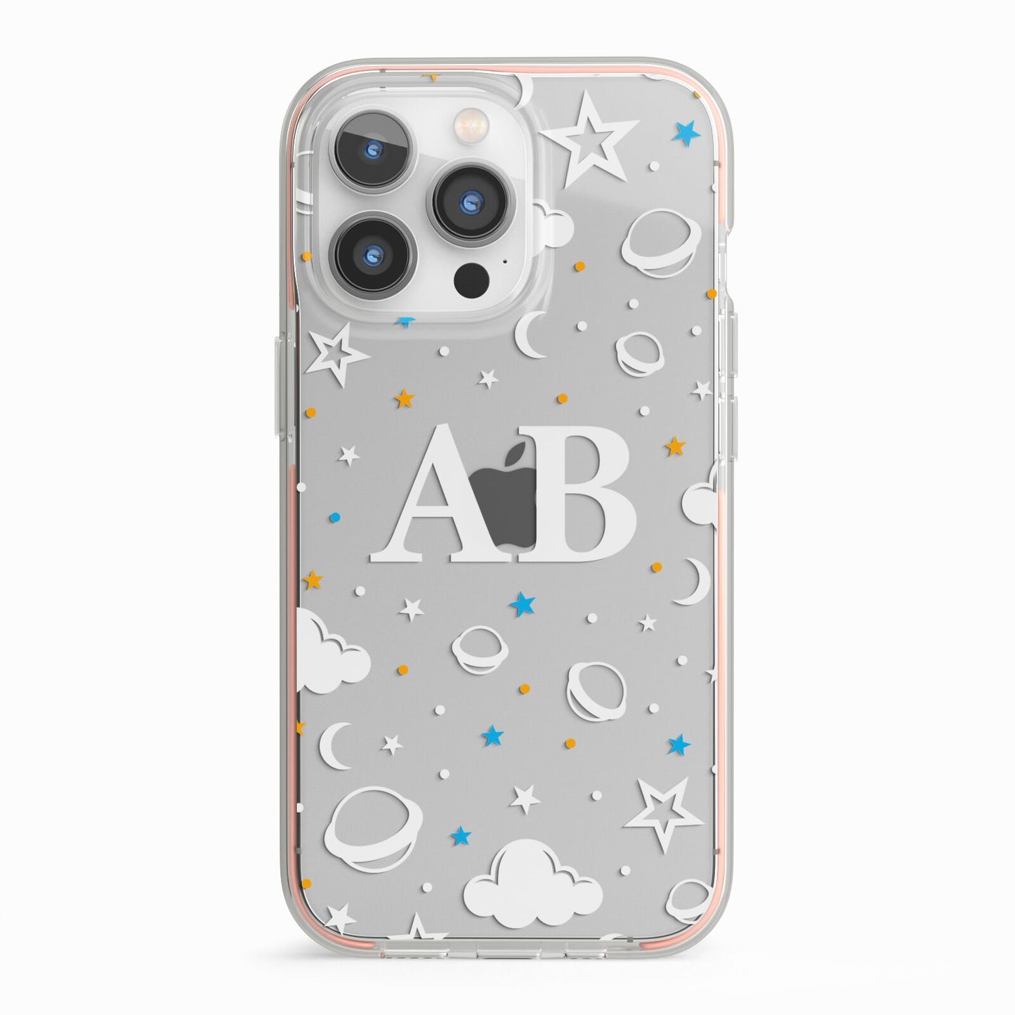 Astronomical Initials iPhone 13 Pro TPU Impact Case with Pink Edges