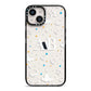 Astronomical Initials iPhone 14 Black Impact Case on Silver phone