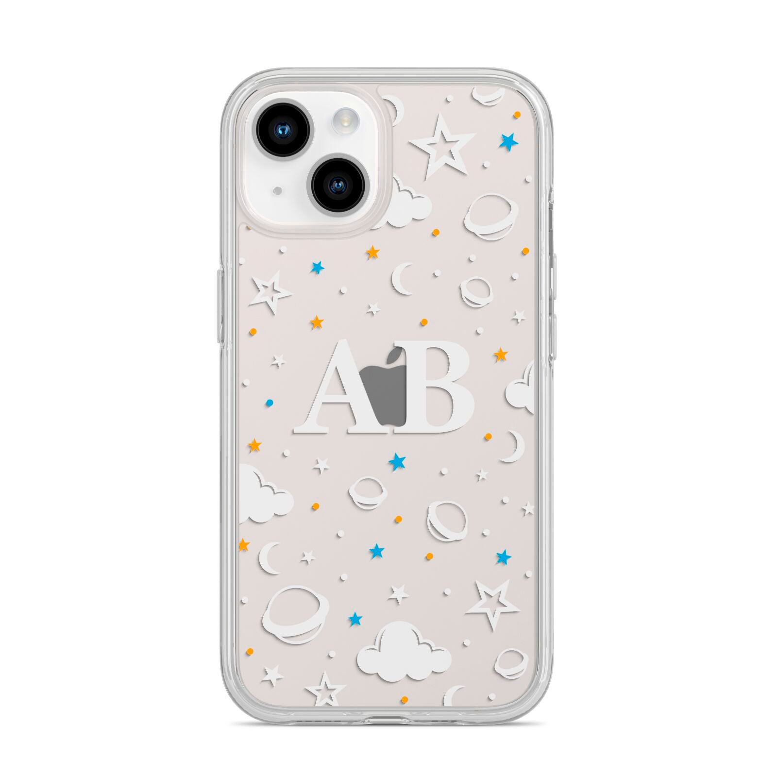 Astronomical Initials iPhone 14 Clear Tough Case Starlight