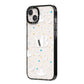 Astronomical Initials iPhone 14 Plus Black Impact Case Side Angle on Silver phone