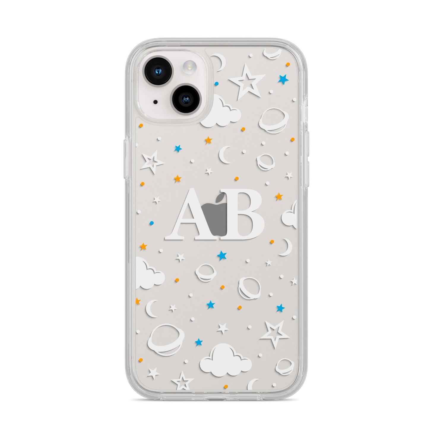 Astronomical Initials iPhone 14 Plus Clear Tough Case Starlight