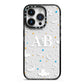 Astronomical Initials iPhone 14 Pro Black Impact Case on Silver phone