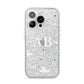 Astronomical Initials iPhone 14 Pro Glitter Tough Case Silver