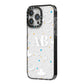 Astronomical Initials iPhone 14 Pro Max Black Impact Case Side Angle on Silver phone