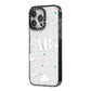 Astronomical Initials iPhone 14 Pro Max Black Impact Case Side Angle on Silver phone