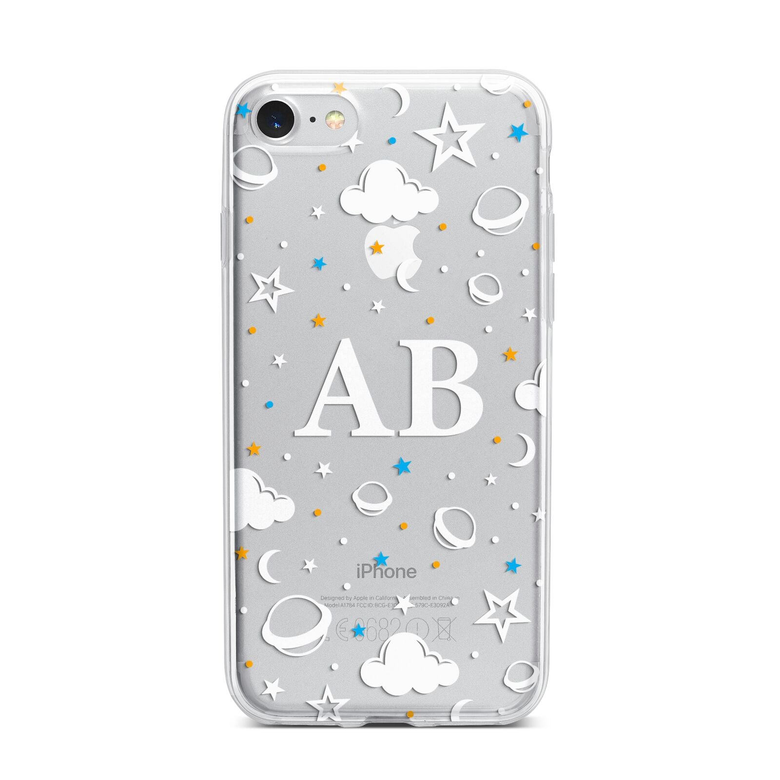 Astronomical Initials iPhone 7 Bumper Case on Silver iPhone