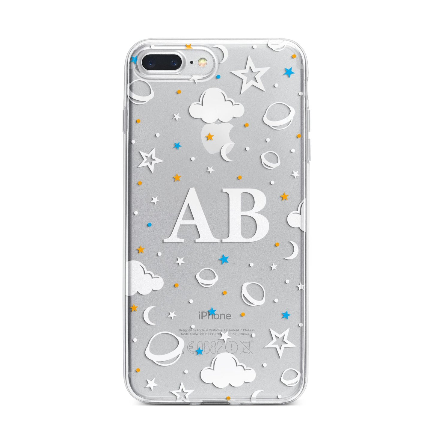 Astronomical Initials iPhone 7 Plus Bumper Case on Silver iPhone