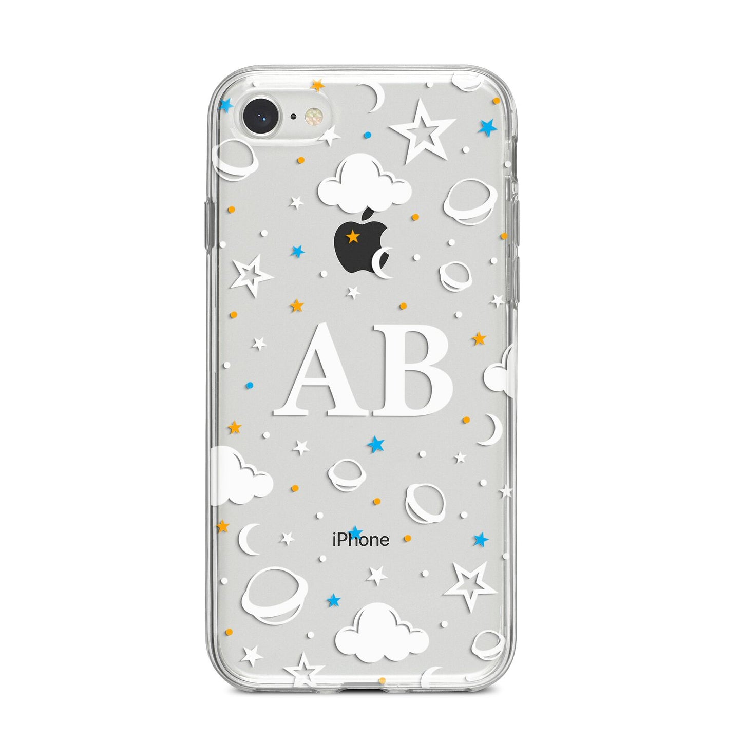Astronomical Initials iPhone 8 Bumper Case on Silver iPhone