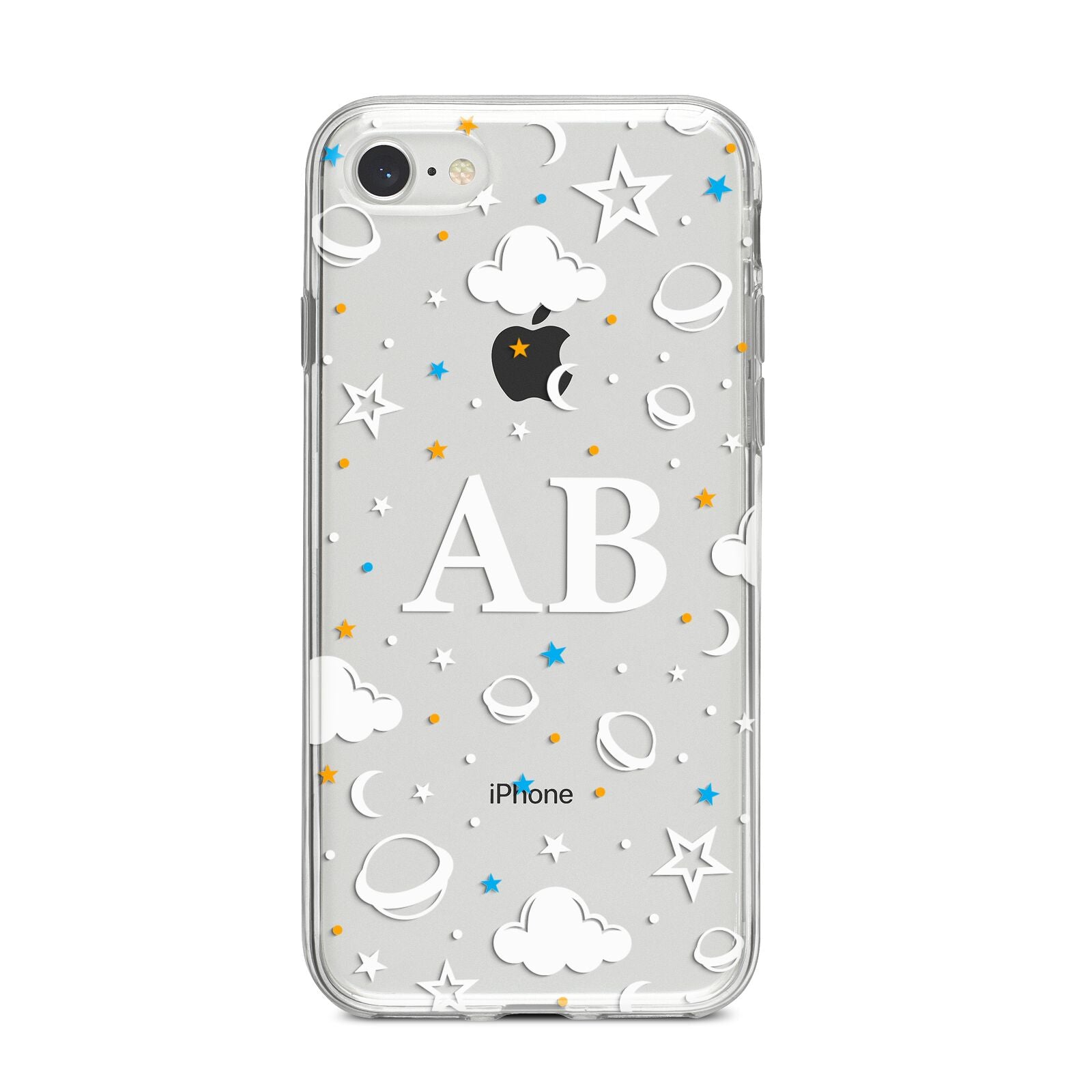 Astronomical Initials iPhone 8 Bumper Case on Silver iPhone