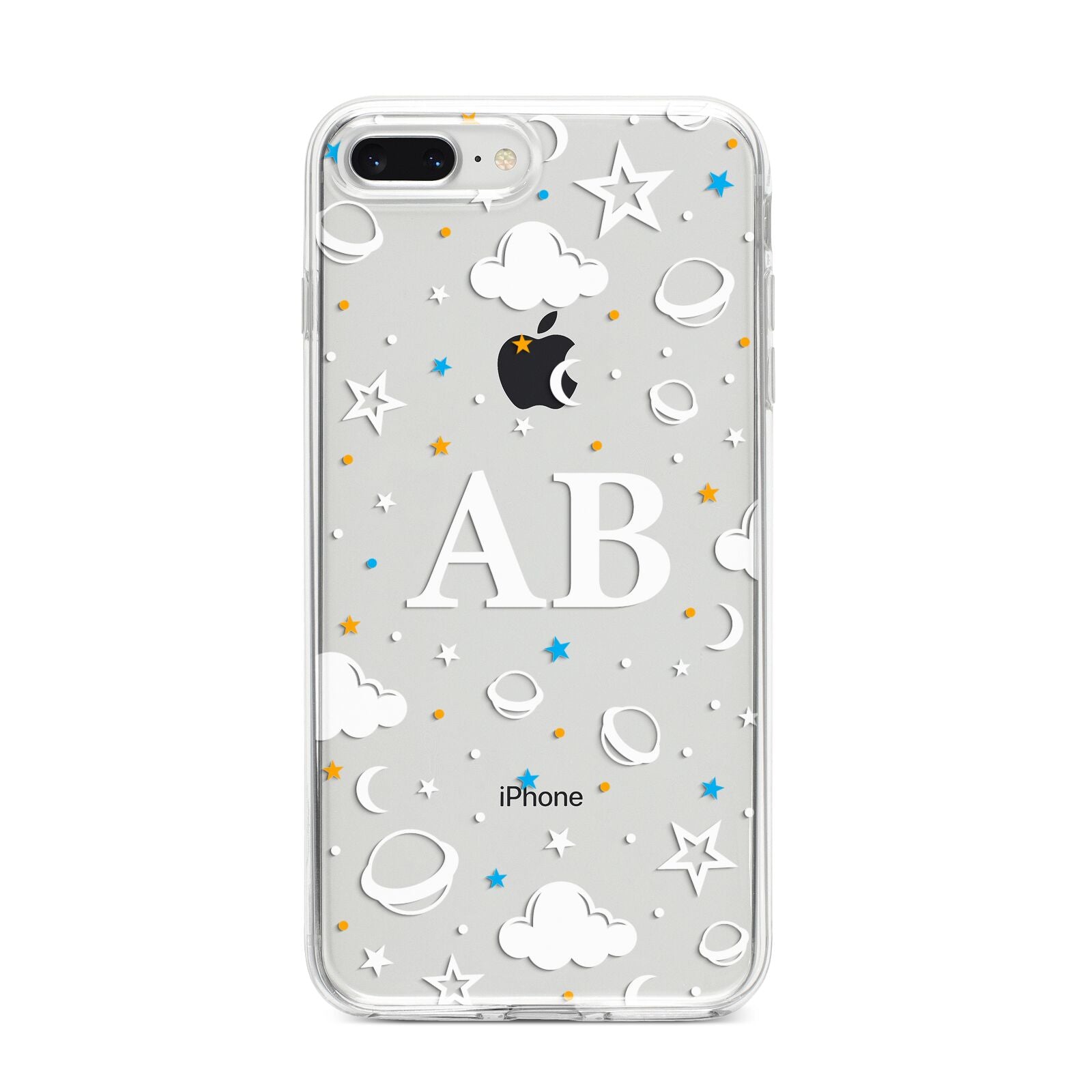 Astronomical Initials iPhone 8 Plus Bumper Case on Silver iPhone