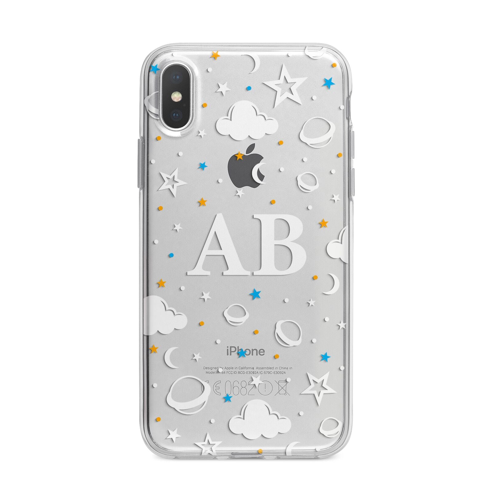 Astronomical Initials iPhone X Bumper Case on Silver iPhone Alternative Image 1