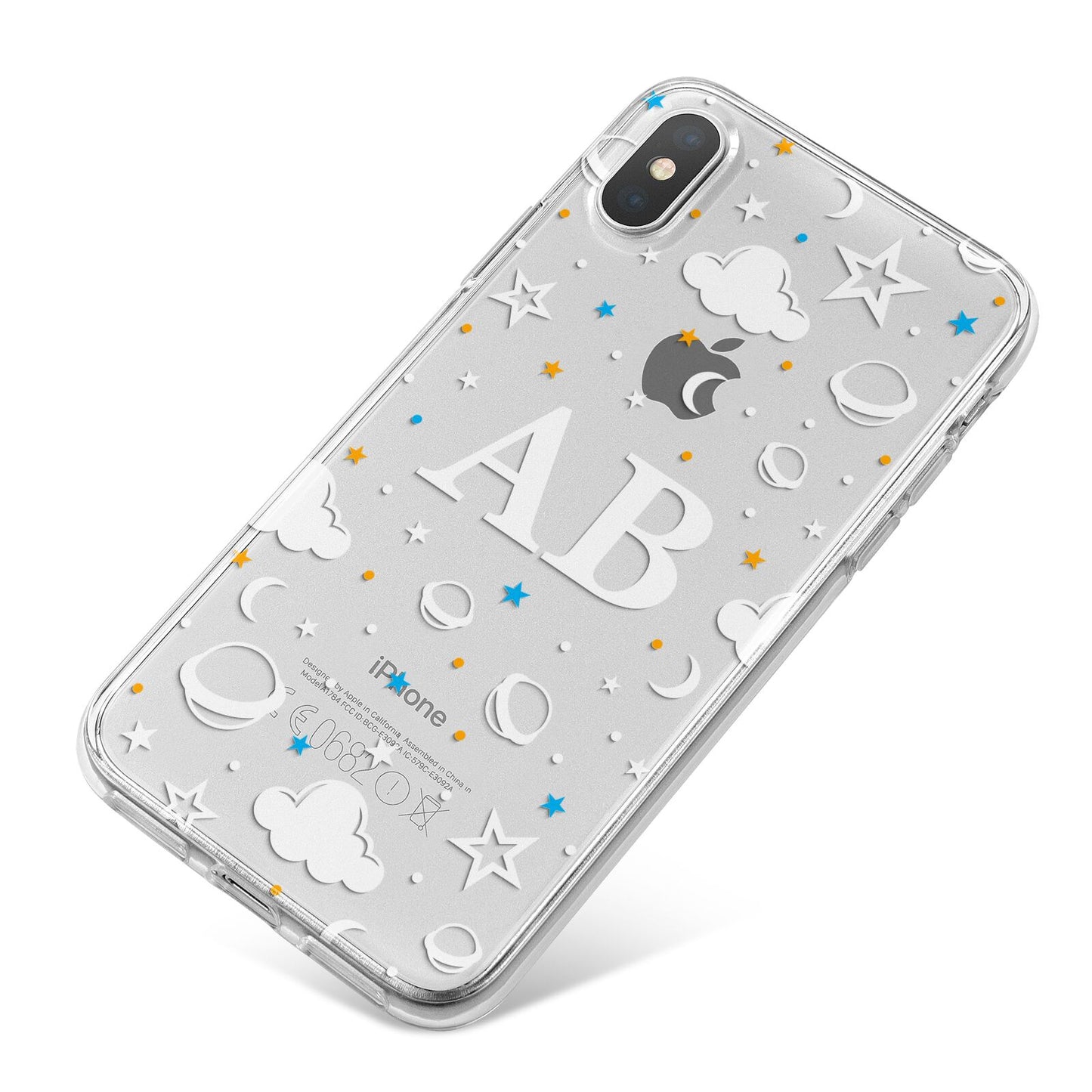 Astronomical Initials iPhone X Bumper Case on Silver iPhone