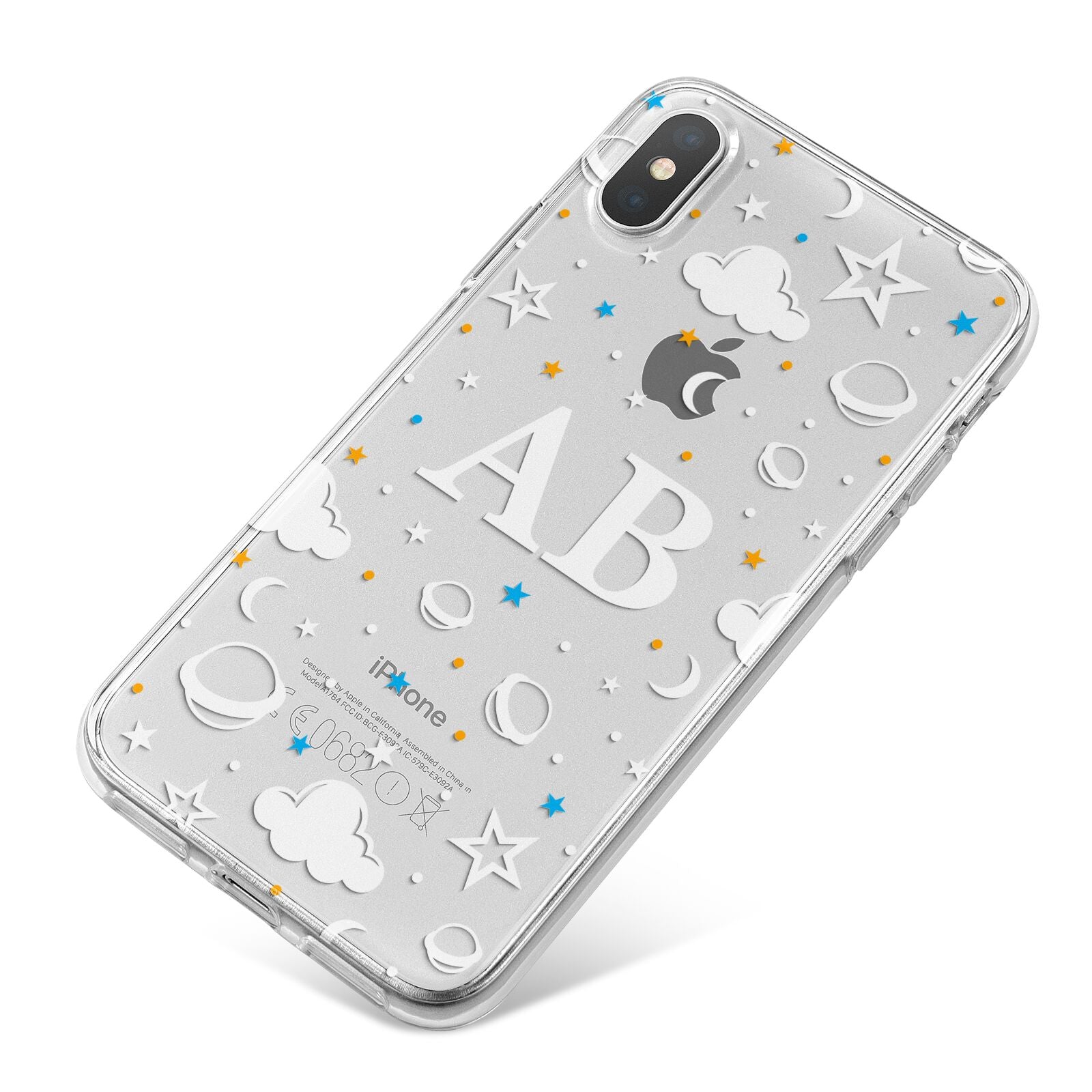 Astronomical Initials iPhone X Bumper Case on Silver iPhone