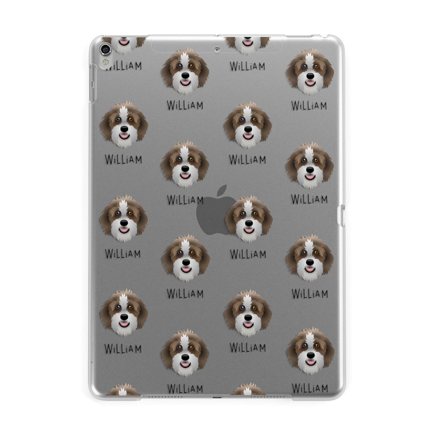 Aussiedoodle Icon with Name Apple iPad Silver Case