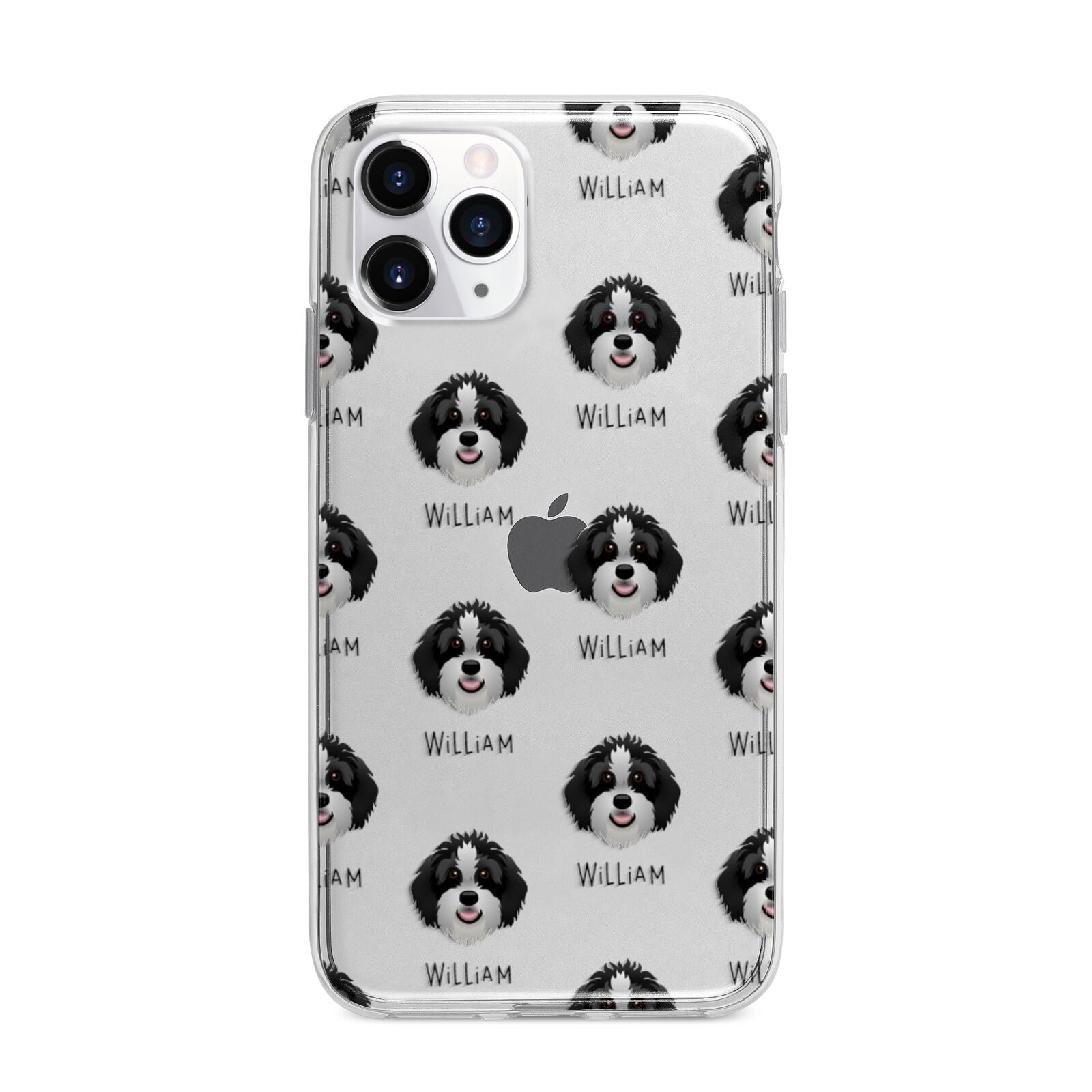 Aussiedoodle Icon with Name Apple iPhone 11 Pro Max in Silver with Bumper Case