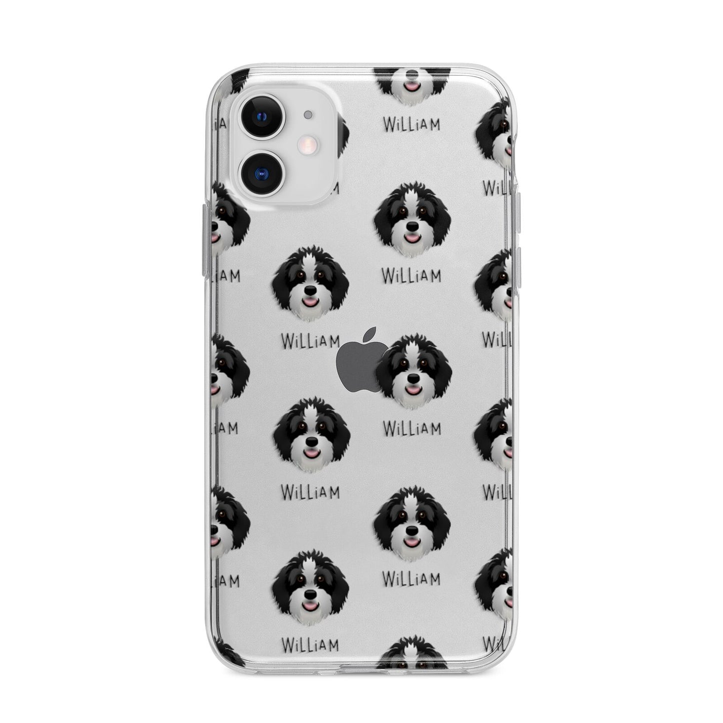 Aussiedoodle Icon with Name Apple iPhone 11 in White with Bumper Case