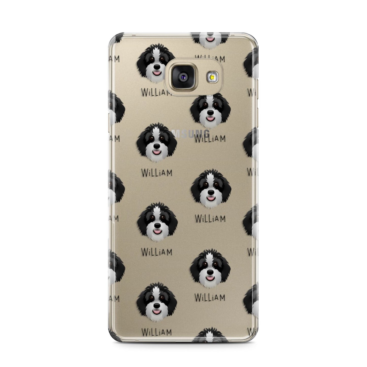 Aussiedoodle Icon with Name Samsung Galaxy A7 2016 Case on gold phone